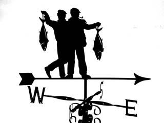 Two Men and Fish weathervane